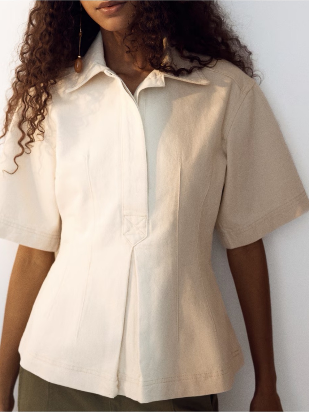 H&M Defined-waist Denim Shirt